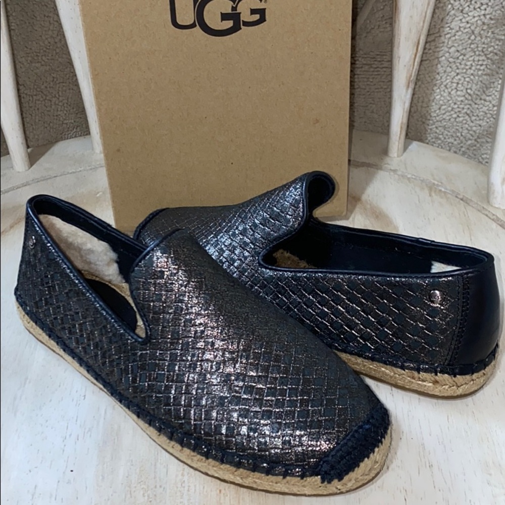AUTH NIB UGG SANDRINNE METALLIC BASKET SLIP ON US 5 or 9